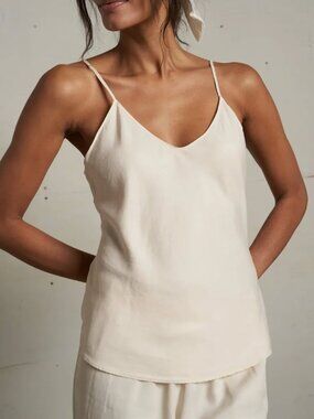 Perfectwhitetee Sugar Off-White Linda 100% Tencel Bias Cut Cami Top Size: M